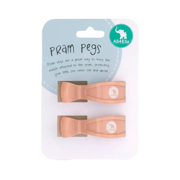 Pram Pegs 2pk - Peach