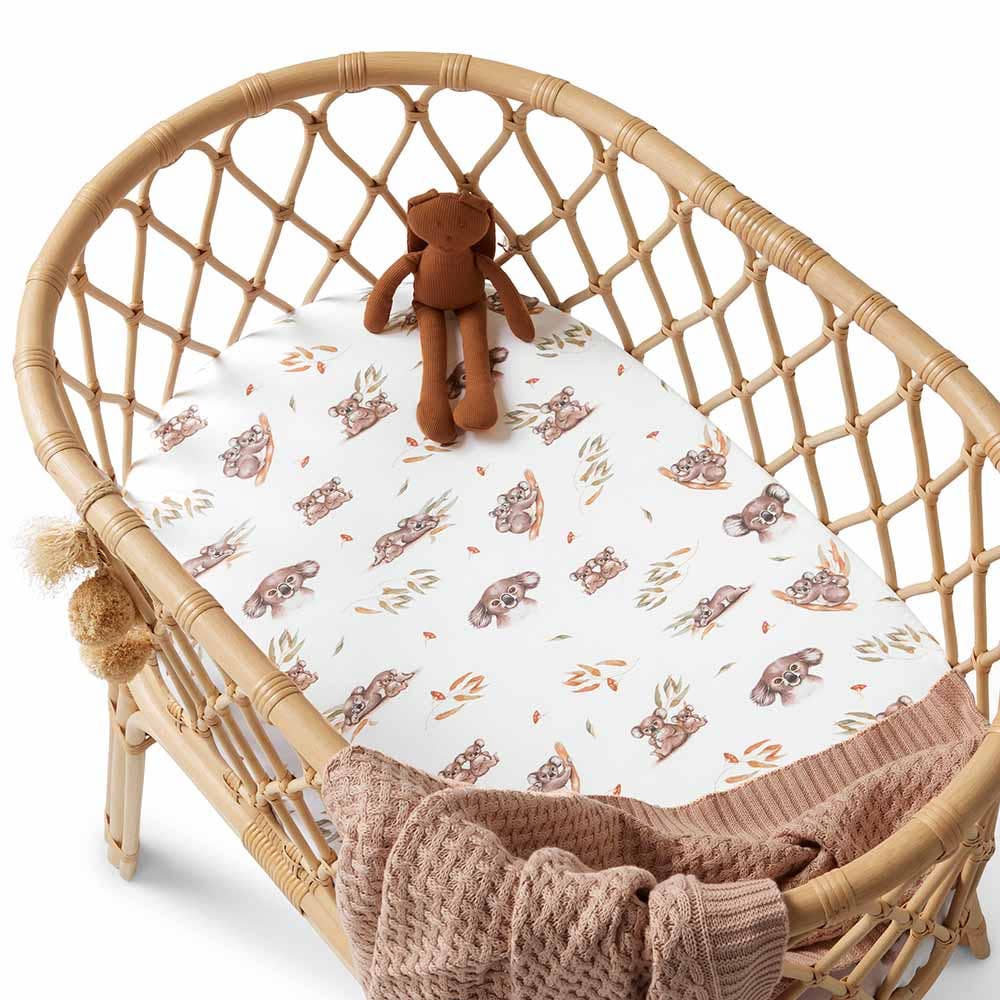 Organic Bassinet Sheet / Change Pad Cover - Koala Organic Bassinet Sheet / Change Pad Cover - Koala