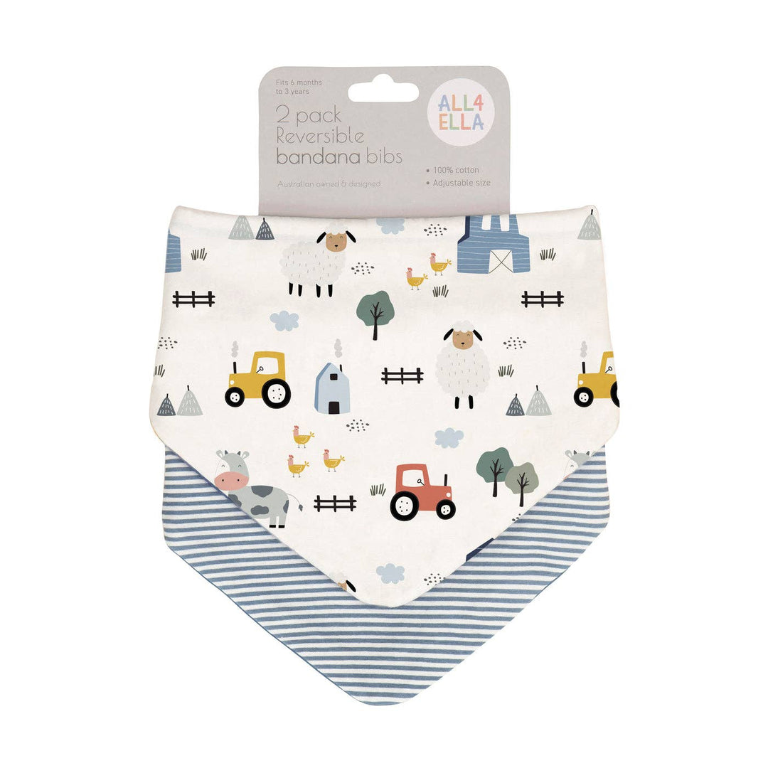 Bandana Bibs 2pk - Barnyard
