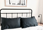 Pillow cases in dark charcoal colour. Standard pillow case size 51cm x 74cm - sold in a pair
