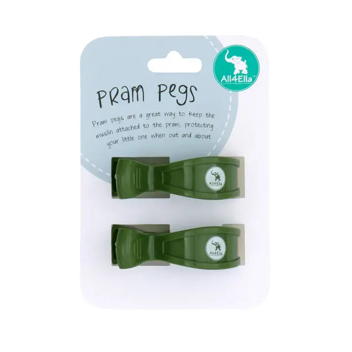 Pram Pegs 2pk - Forest Green