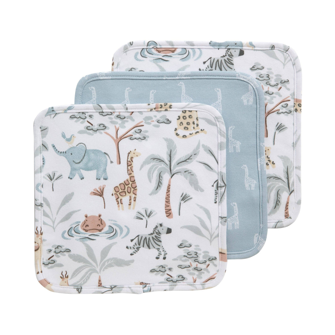 3 Pack Wash Cloths - Wild Safari