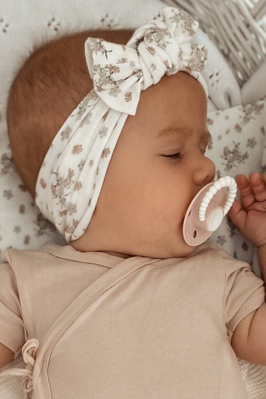 Bamboo/Organic Cotton Printed Headband - Vanilla Bouquet