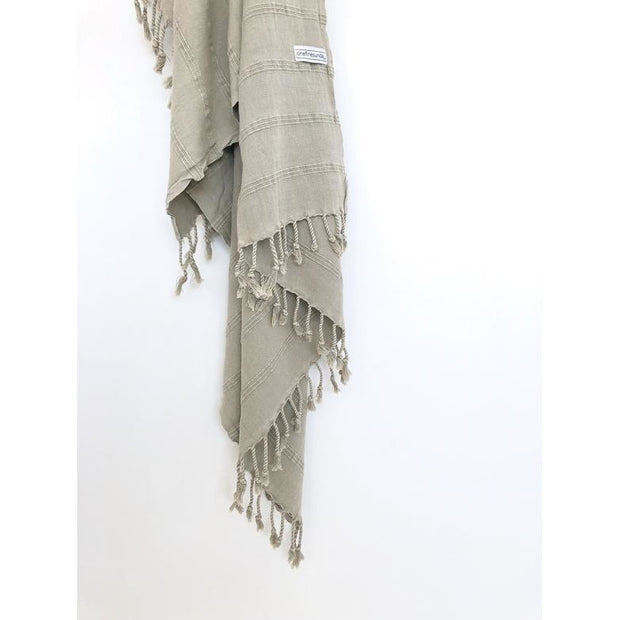 Luxe Stonewash Turkish Towel - bamboo cotton blend Desert Sand noosabedbodybaby