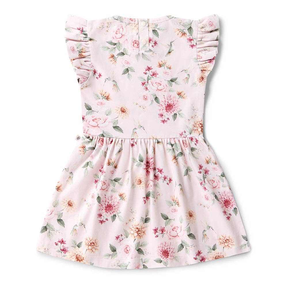 Birds & Blooms Short Sleeve Organic Dress