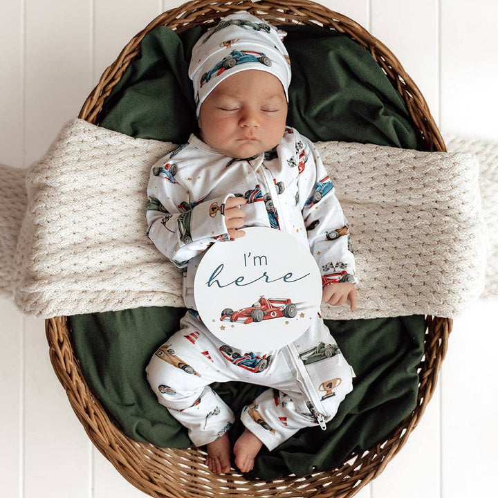 Little Racers Organic Snugglesuit Convertible Romper