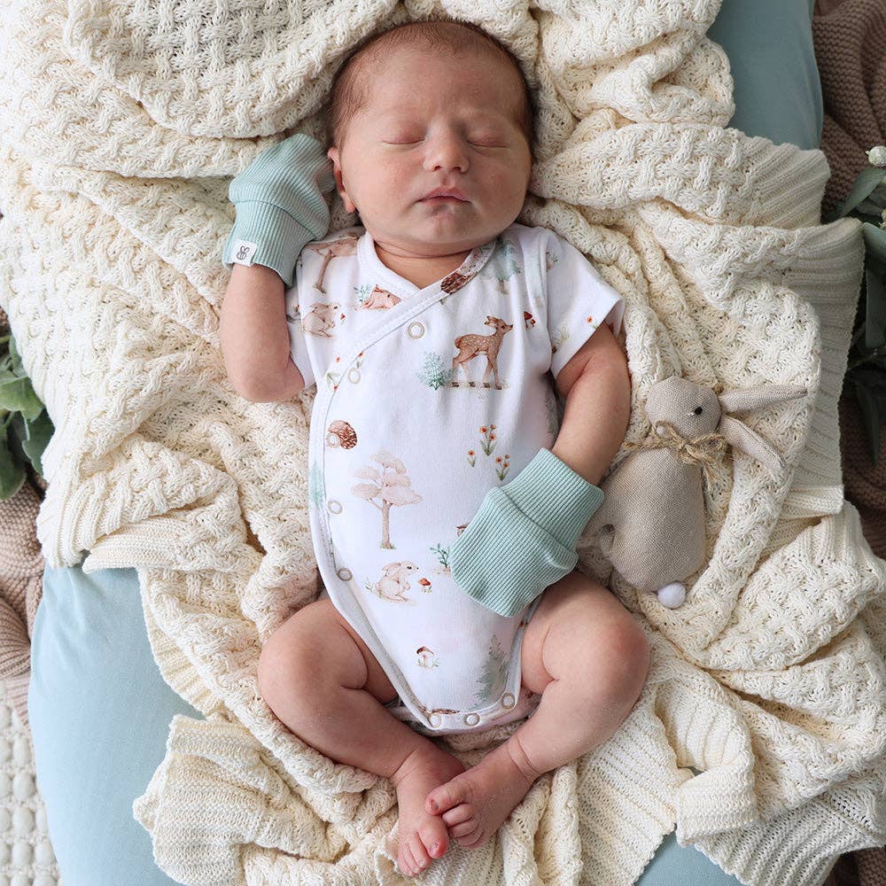 Sage Organic Cotton Rib Mittens