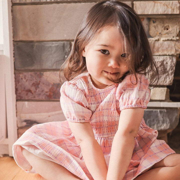 Shirred Dress - Check