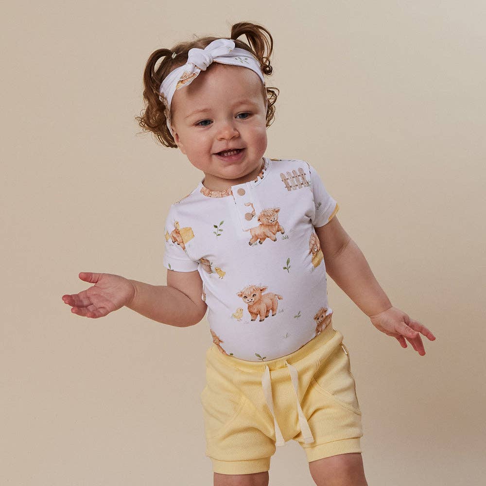 Highland Cows Short Sleeve Organic Bodysuit