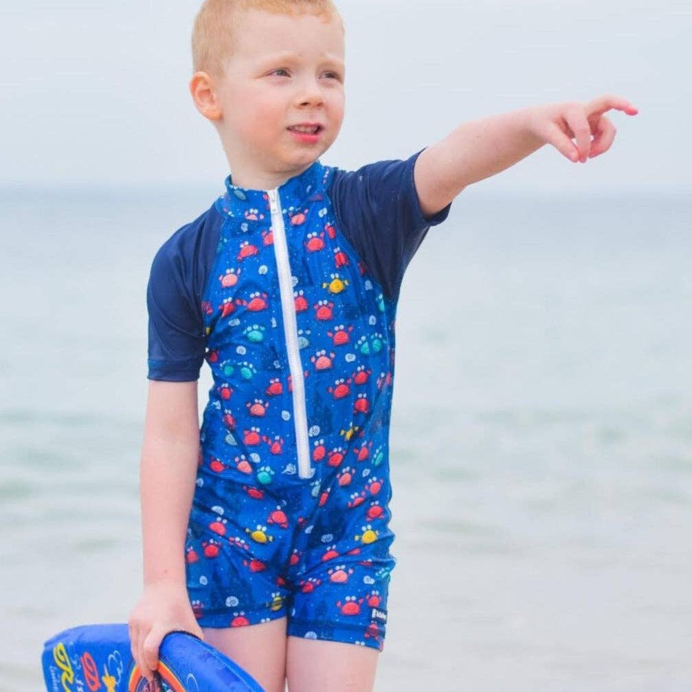 NEW! All-In-One Snap Sunsuit | Comic Crabs