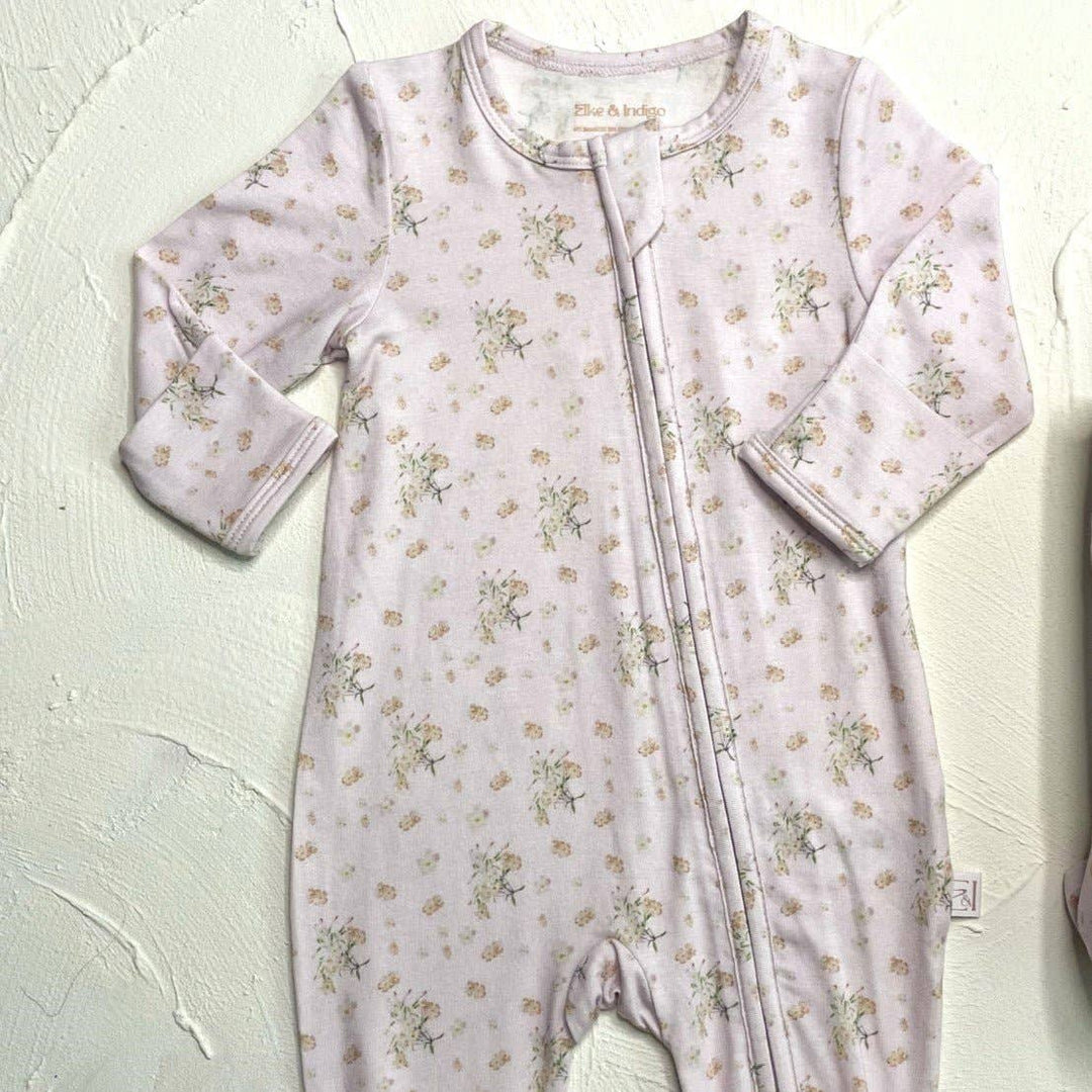 Bamboo/Organic Cotton Florence Onesie - Lilac Bouquet