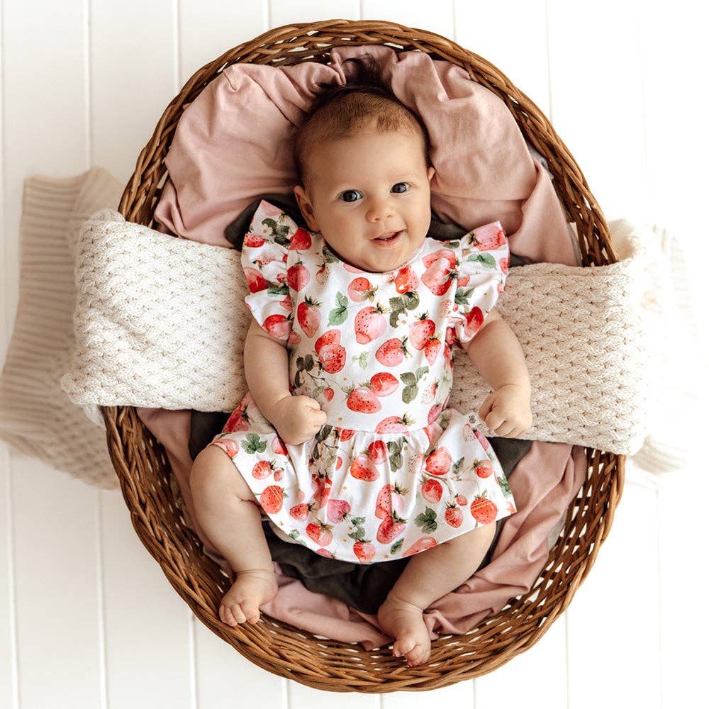 Strawberry Short Sleeve Organic Dress