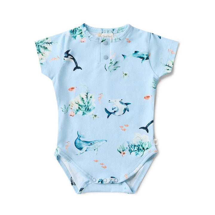 Blue Ocean Short Sleeve Organic Bodysuit