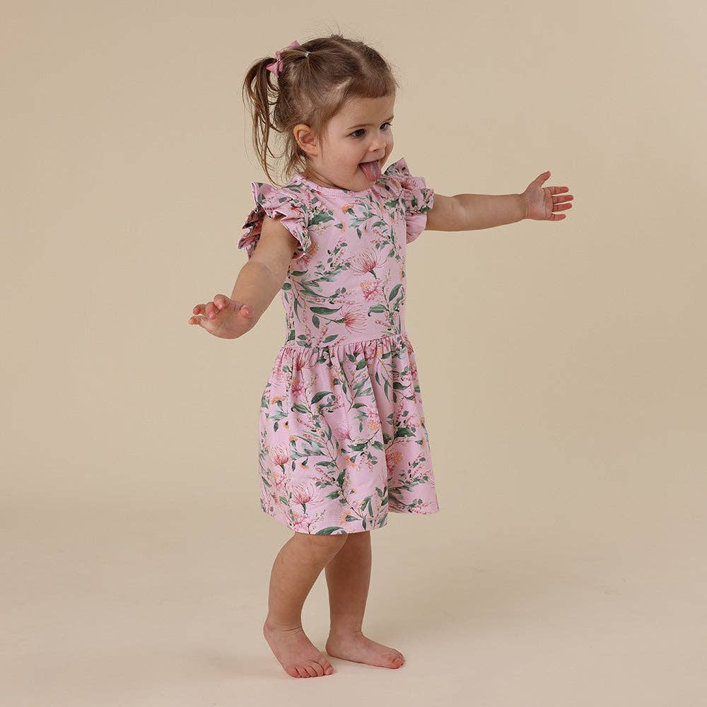 Pink Wattle Short Sleeve Organic Dress