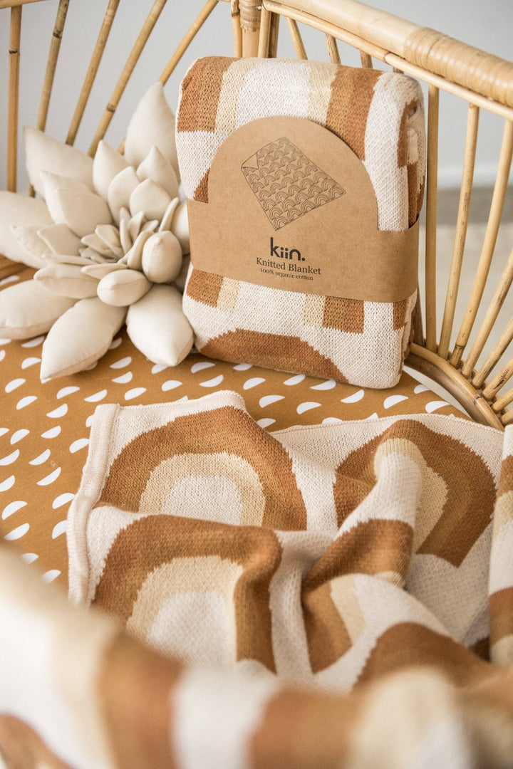 Baby Blanket Organic Cotton Knit - Rainbow