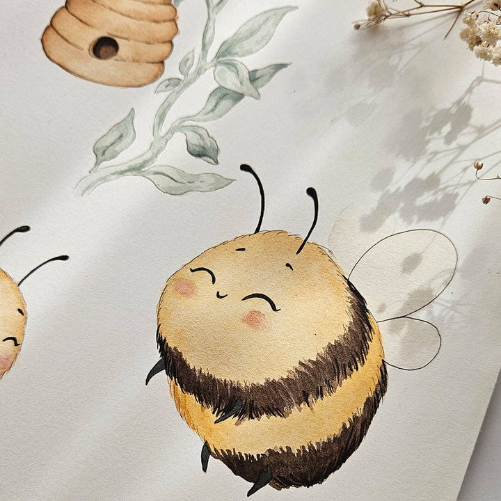 Bumblebees Organic Jersey Wrap & Beanie Set