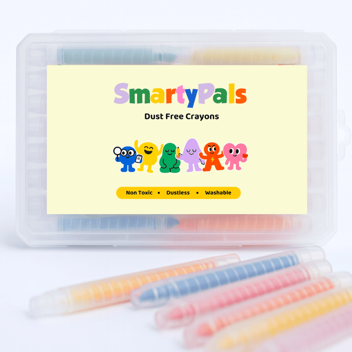 Dustless Chalk Crayons 12 Pack | Non-Toxic Twist-Up Crayons for Kids