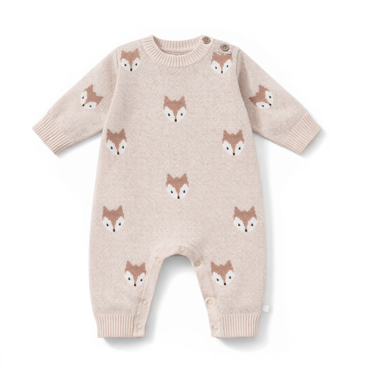 Fox Organic Cotton Knit Romper