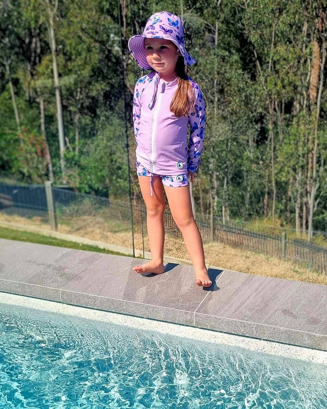 REVERSIBLE SWIM HAT ~ BUTTERFLIES