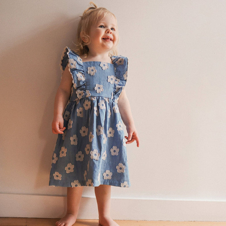 Floral Print Chambray Dress - Chambray