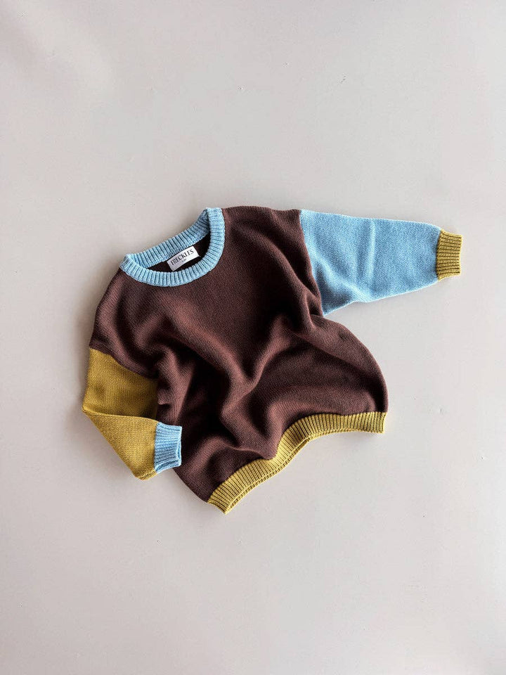Cotton Knit Jumper  | Brown/Blue/Green