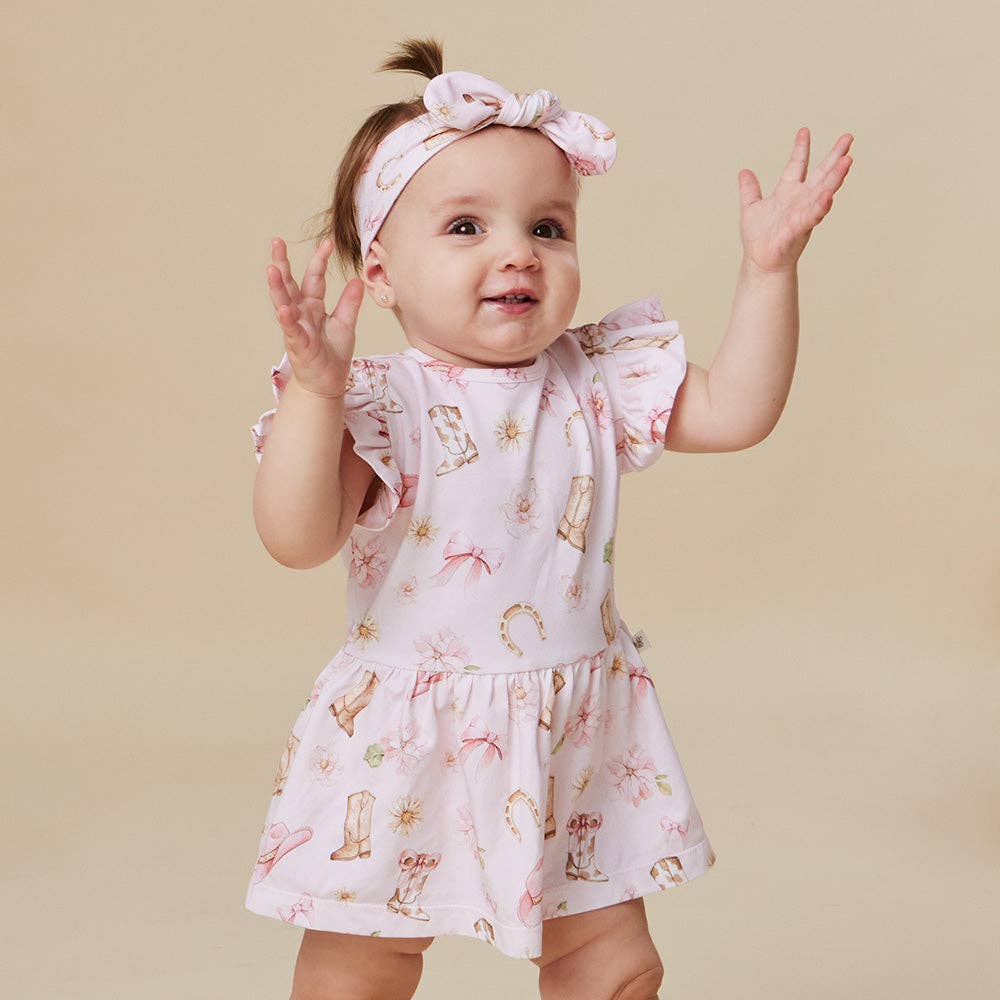 Boots & Bows Short Sleeve Organic Dress