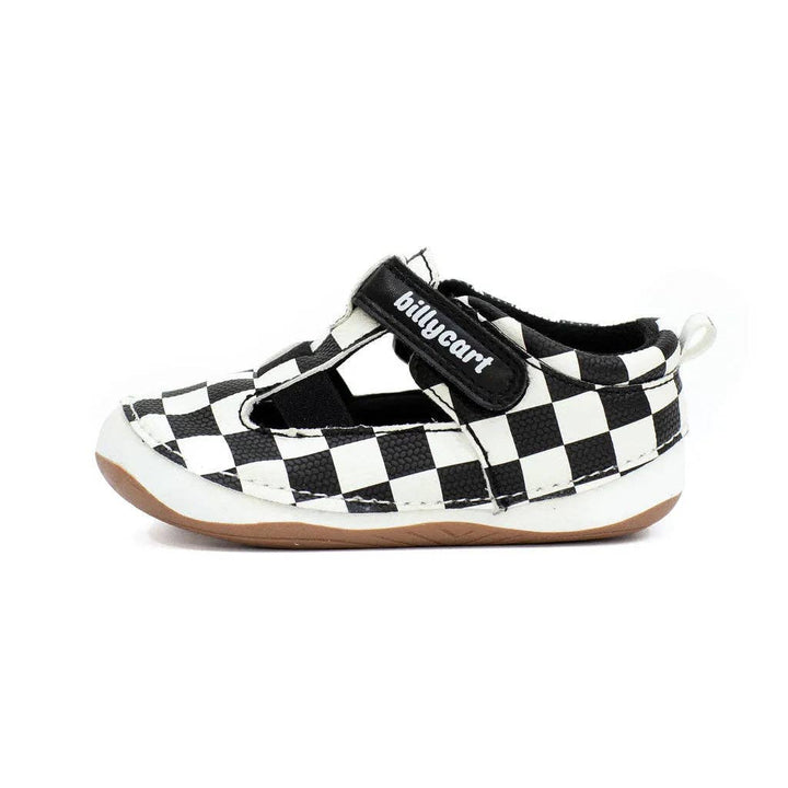 *NEW STYLE* RACER black and white checkered baby and toddler unisex sandals