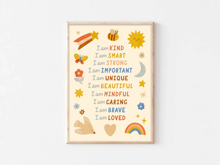 Illustrated Affirmation Print - Modern Educational Kid's Art