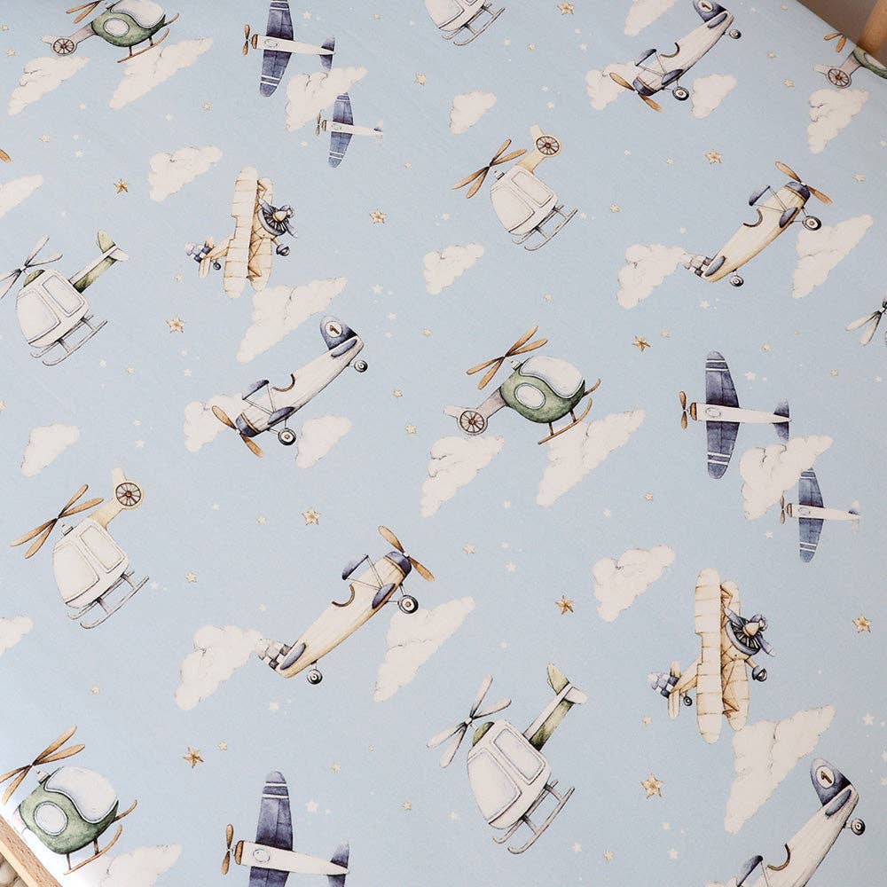 Taking Flight Organic Fitted Cot Sheet