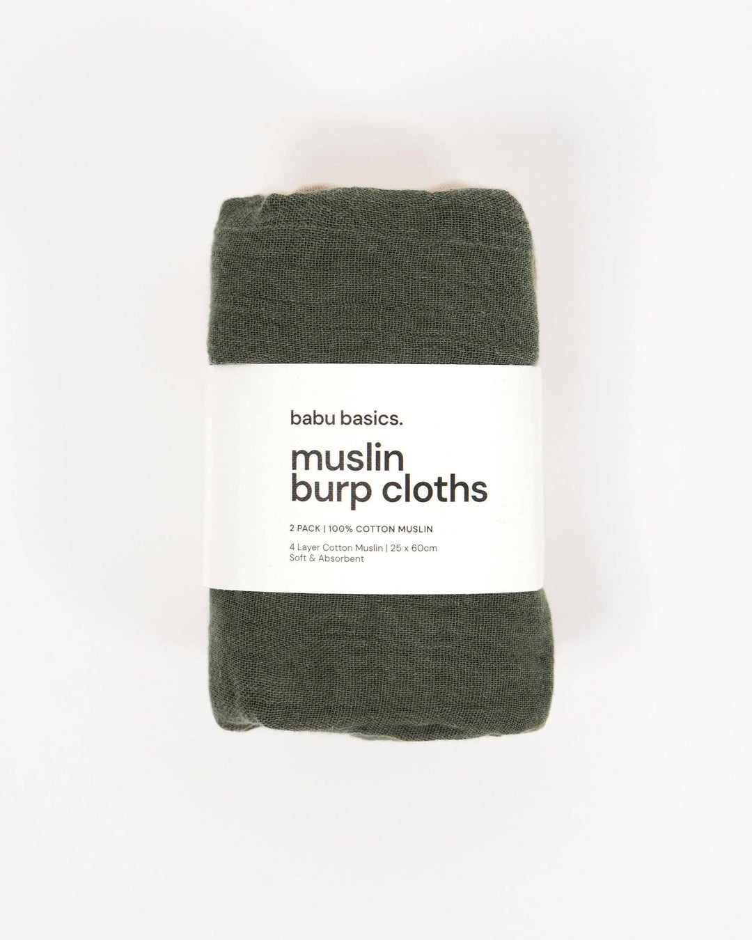 Muslin Burp Cloth Set (2 pack) - Moss
