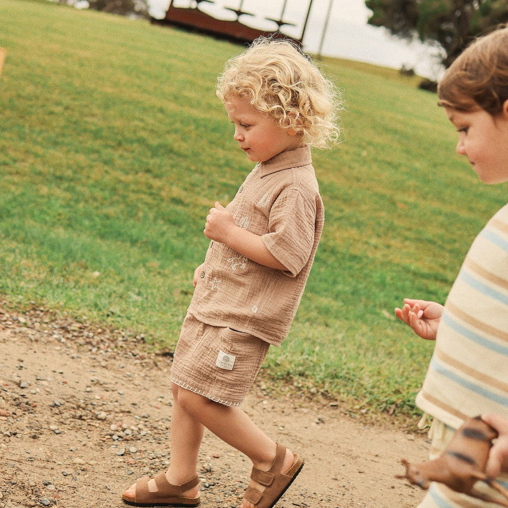 Baby & Toddler Woven Short - Mocha colour