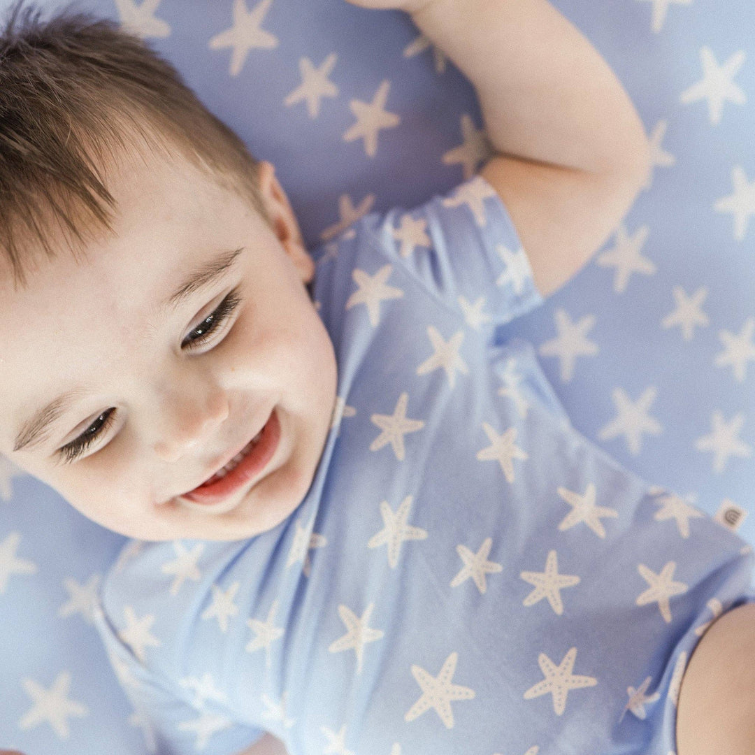 Comfy Short Sleeve Bodysuit - Star Fish Blue