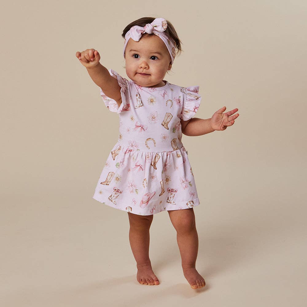 Boots & Bows Short Sleeve Organic Dress