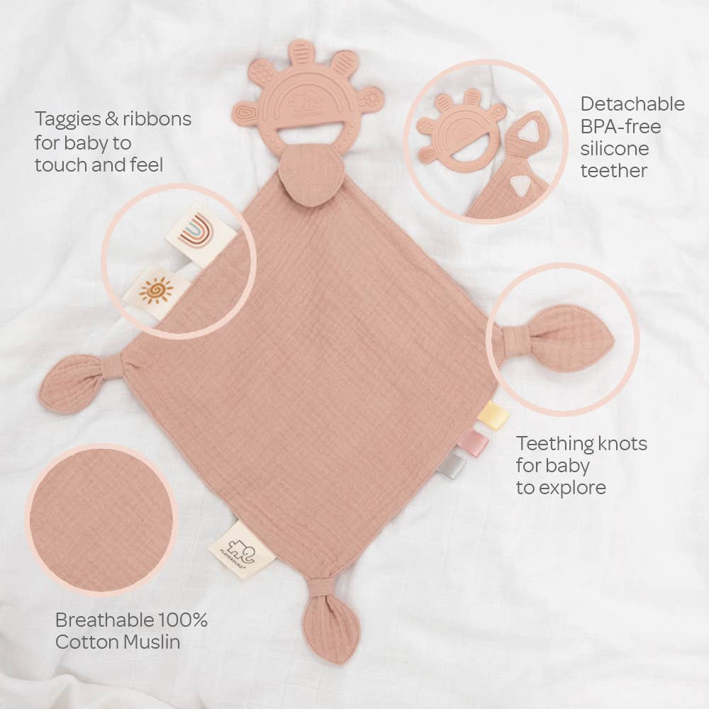Silicone Muslin Comfort Teether - Rose (pink)