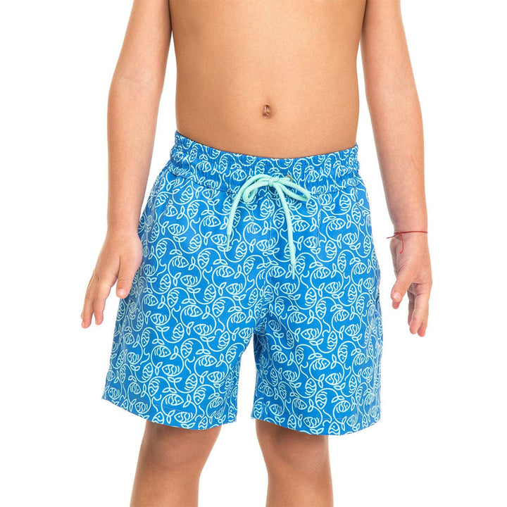 Blue Essential Fishes Boy's Swim Shorts