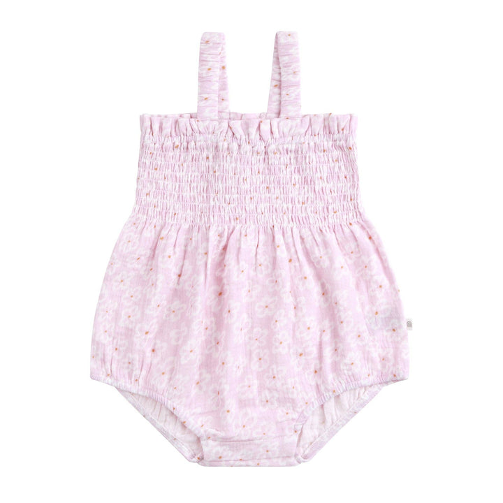 Shirred Woven Romper - Frangipani