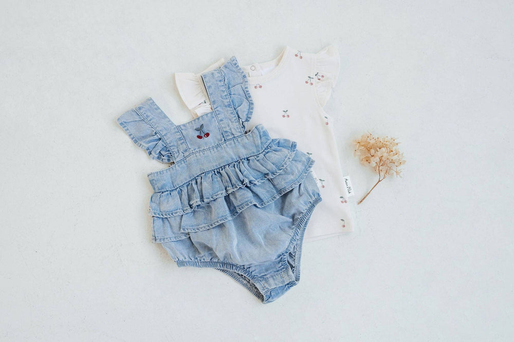 Cherry Flutter Sleeve Top