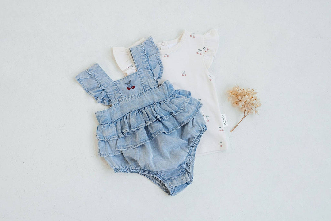 Cherry Flutter Sleeve Top