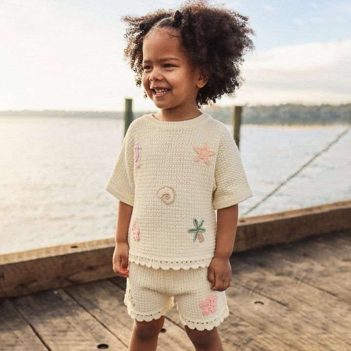Girls Crochet Top - Coconut