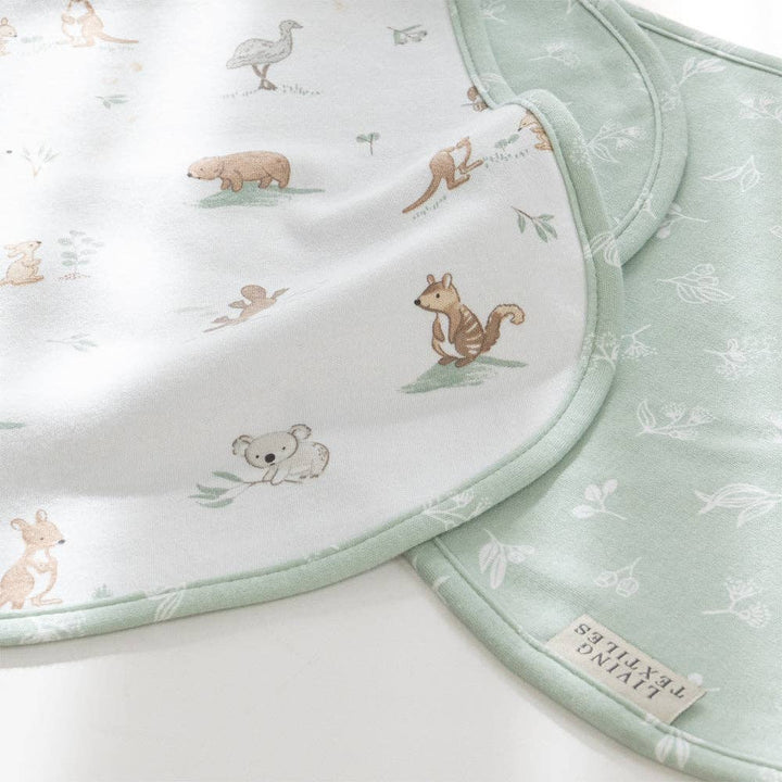 2 Pack Organic Burp Cloths - Australiana