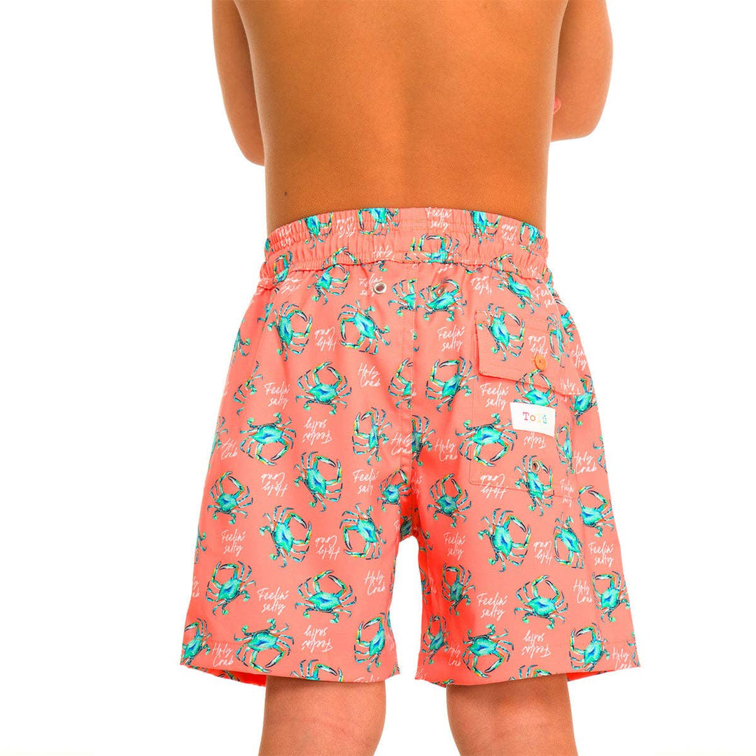 Orange Crabs Boy's Swim Shorts