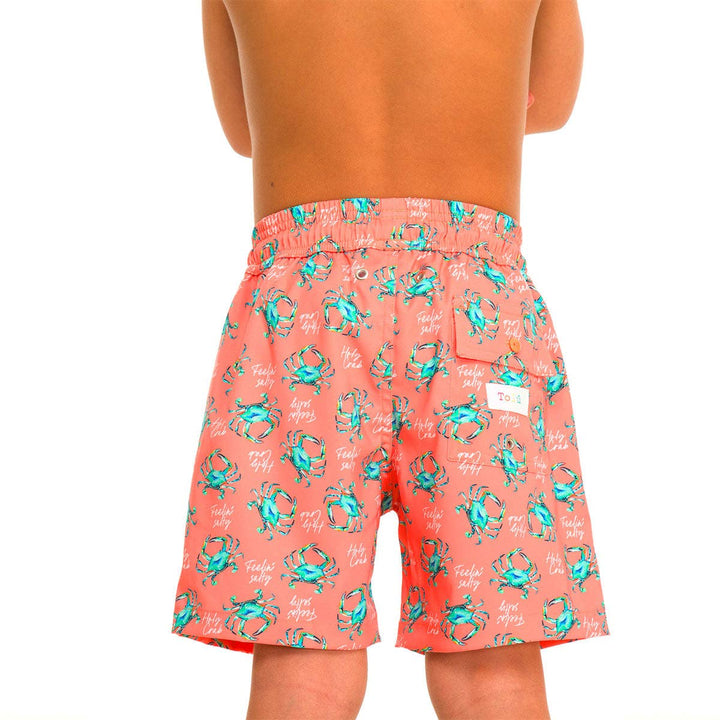 Orange Crabs Boy's Swim Shorts