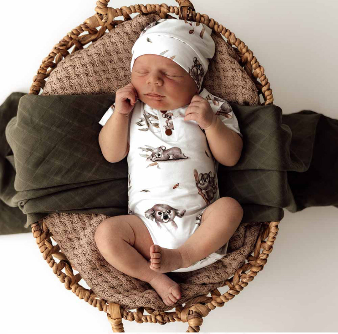 Koala Short Sleeve Organic Bodysuit