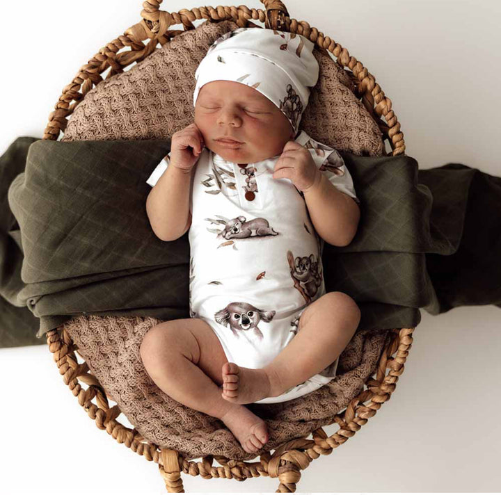 Koala Short Sleeve Organic Bodysuit