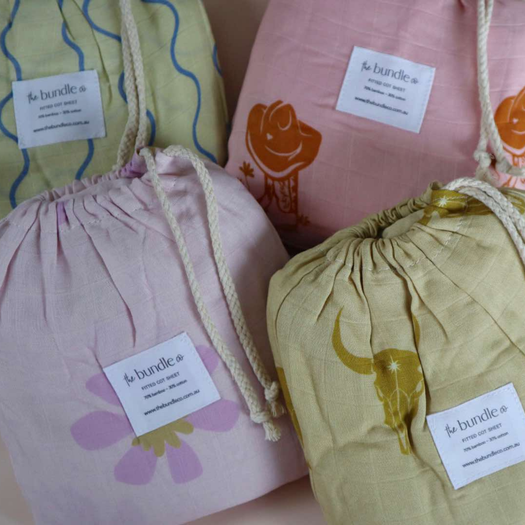 Posy Fitted Cot Sheet - 70% Bamboo + 30% Cotton