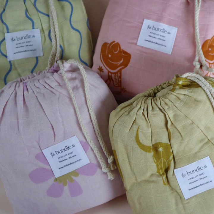 Posy Fitted Cot Sheet - 70% Bamboo + 30% Cotton