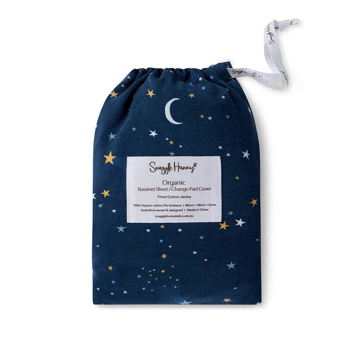 Starry Night Organic Bassinet Sheet / Change Pad Cover
