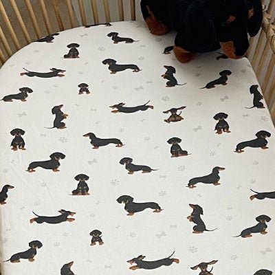 DACHSHUND | Fitted Cot Sheet