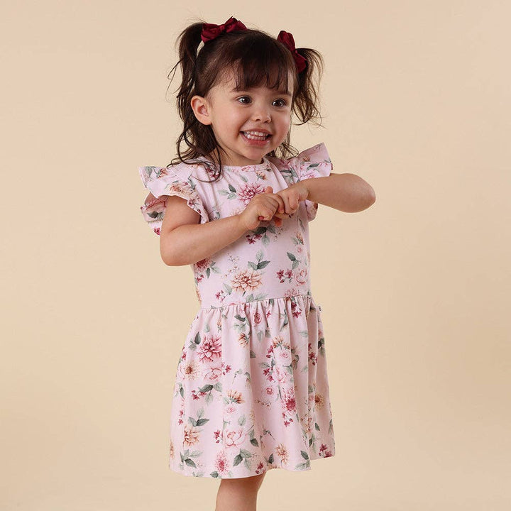 Birds & Blooms Short Sleeve Organic Dress