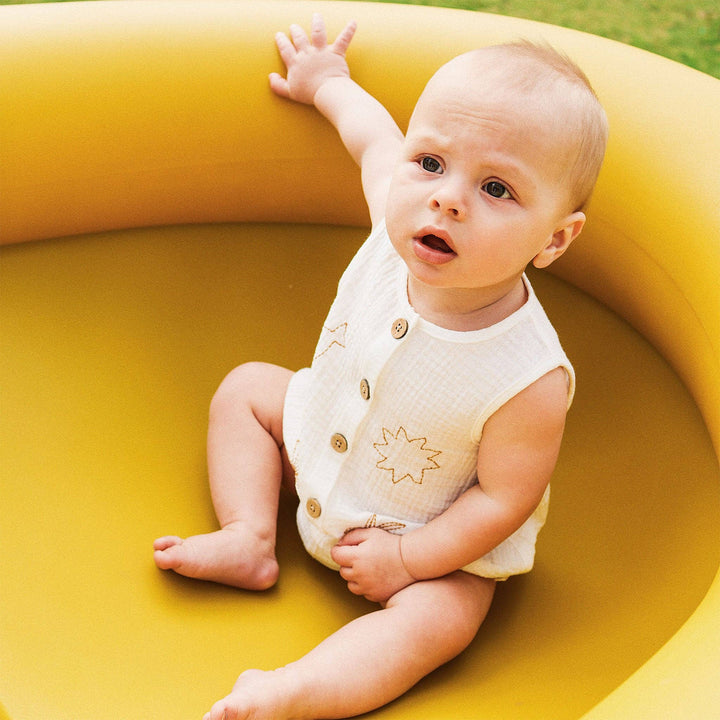 Sleeveless Woven Shortall - Coconut